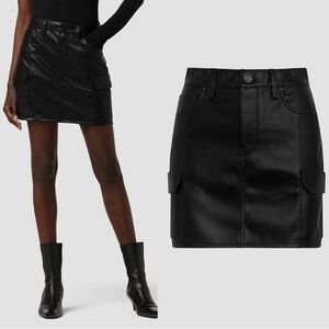 Hudson Cargo Viper Black Mini Skirt in Vegan Leather